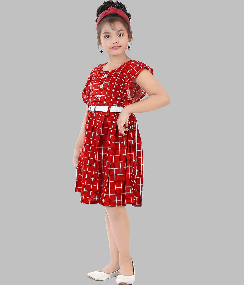 fessist Polyester Frock For Girls ( Pack of 1 , Maroon ) view 2