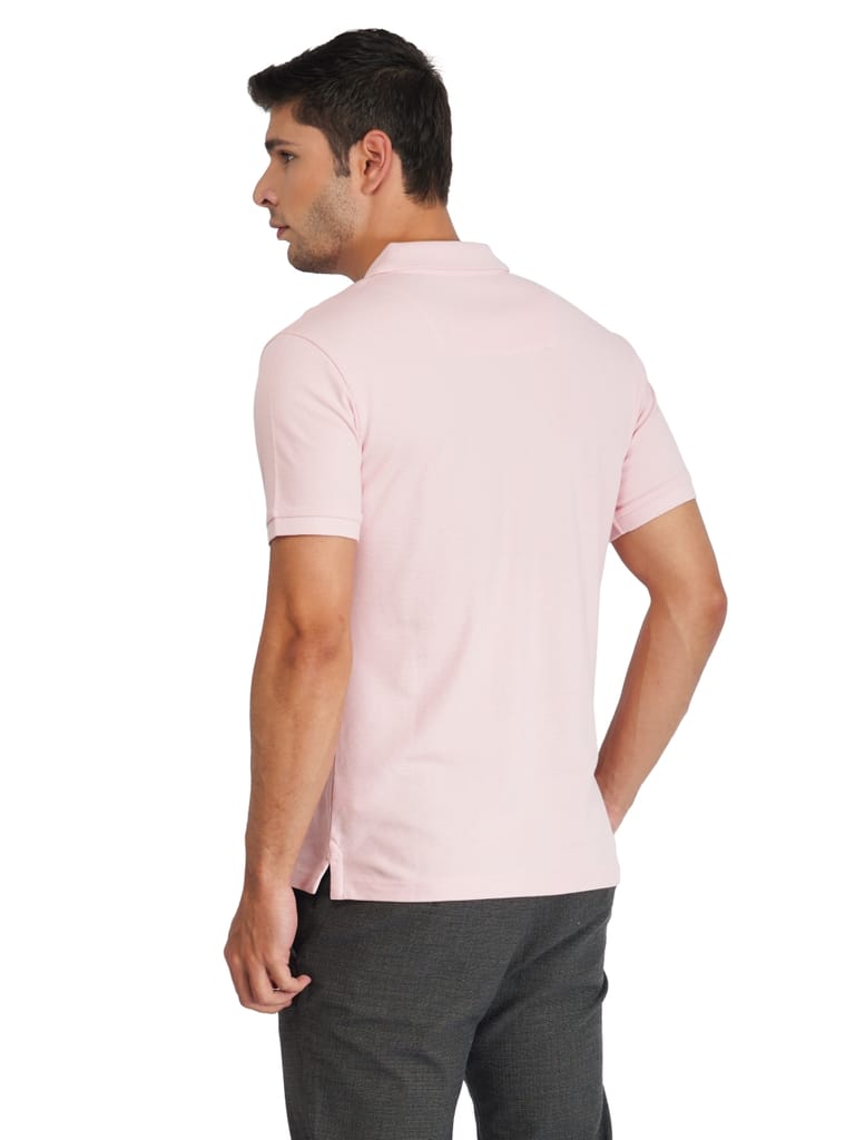 Solid Polo Shirt - Peach Skin view 2
