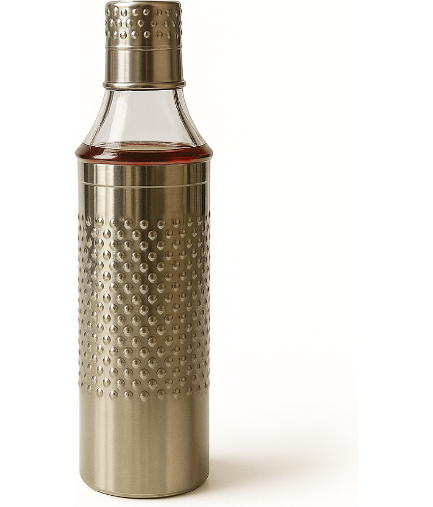 Dinix matar oil dispenser Steel Silver Oil Container ( Set of 1 )