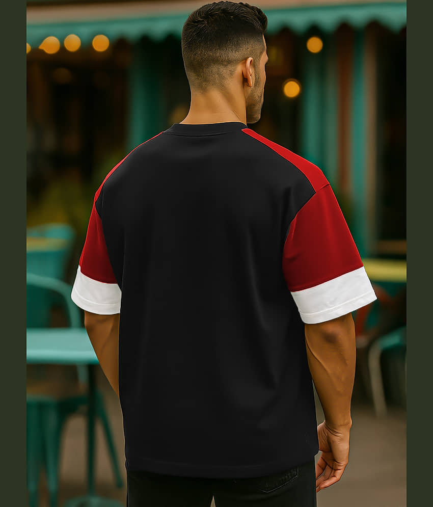 Leotude Men Cotton Blend Oversized Fit Printed T-Shirt ( Black ) view 2