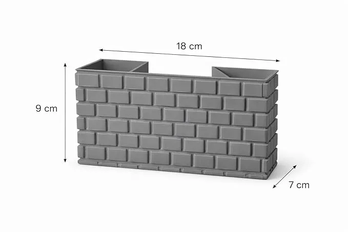 Brick Styled Remote Stand cum Organizer (Grey) view 2
