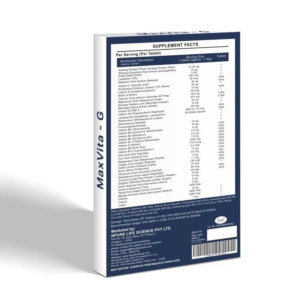 Maxvita-G Multivitamin with Omega-3 & Antiocidants 10 tablets view 2