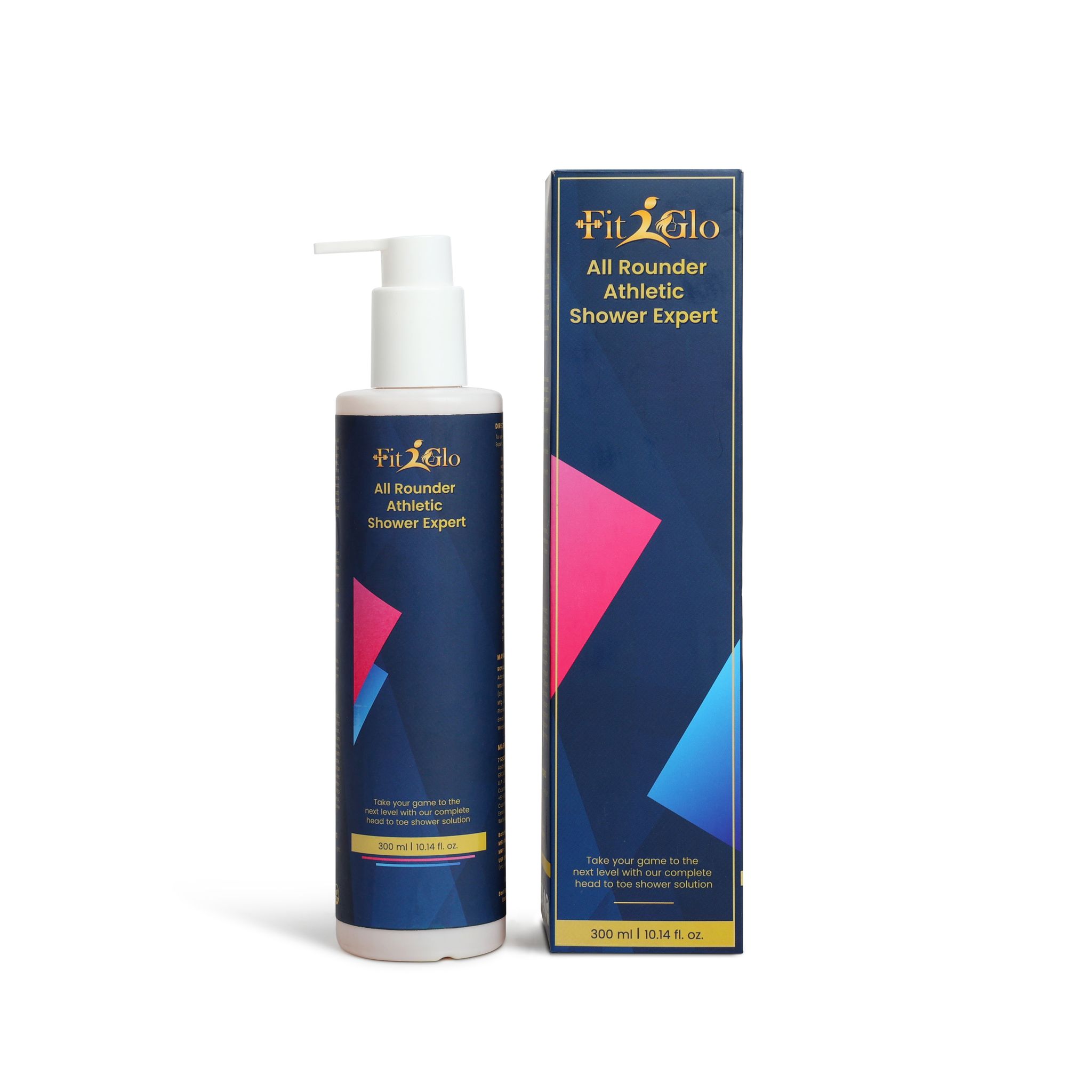 Fit2Glo Athletic 3 In 1 Hair, Face & Body Wash For Women & Men, Refreshing Head To Toe Shower Gel With Neem, Turmeric, Aloe-Vera, Removes Toxins & Bacteria, Paraben Free | Unisex Body Wash | 300 ML view 2