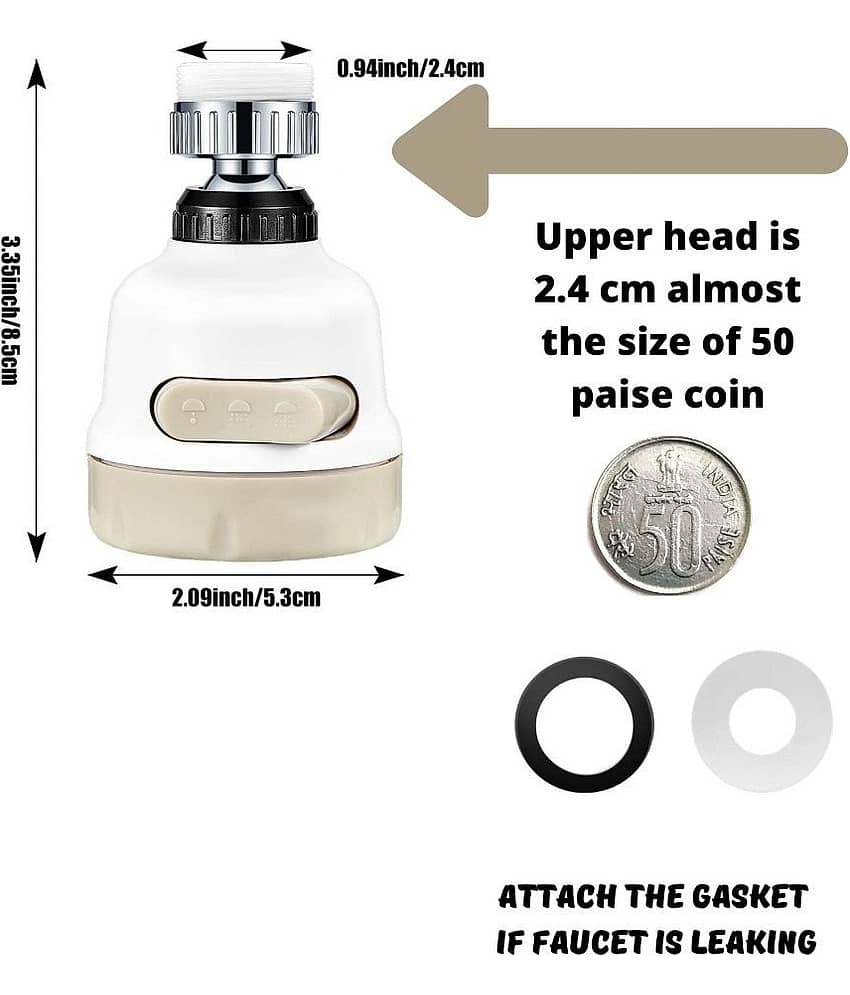 360 Degree Rotating ABS Silicone and Stainless Steel Sprinkler Faucet Pressurizing Water Tap view 2