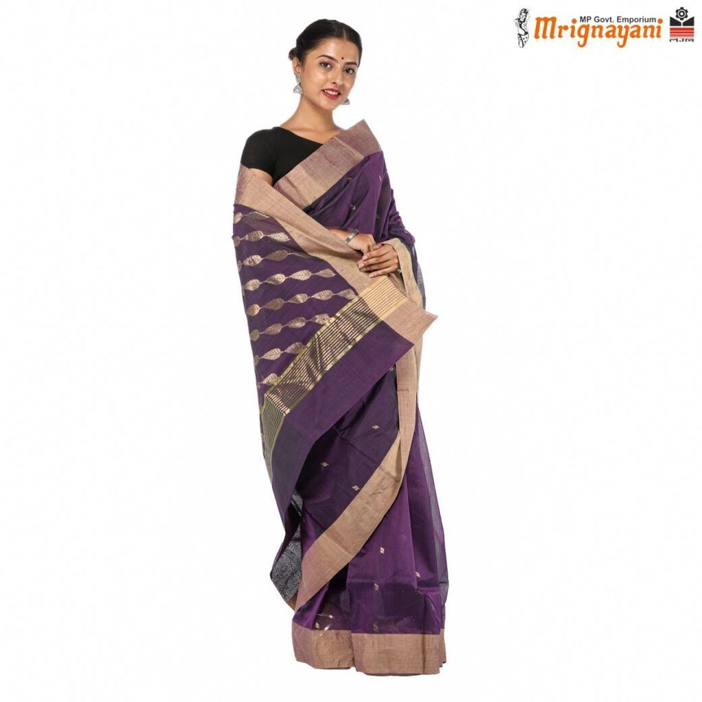 HANDLOOM MAHESHWARI SILK SAREE WITH BLOUSE (SKU - 3S0104180522 , SAREE - 1238) view 2