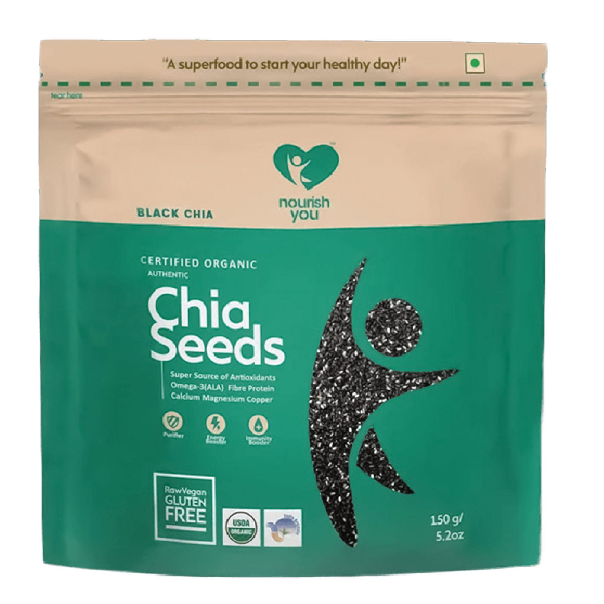 Raw Black Chia Seeds 150 g