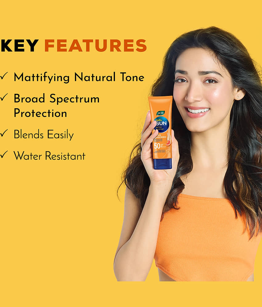 Joy Natural Tone Tinted Sunscreen SPF 50 PA+++ with Niacinamide For Normal & Oily Skin 50ml (Pack of 1) view 2