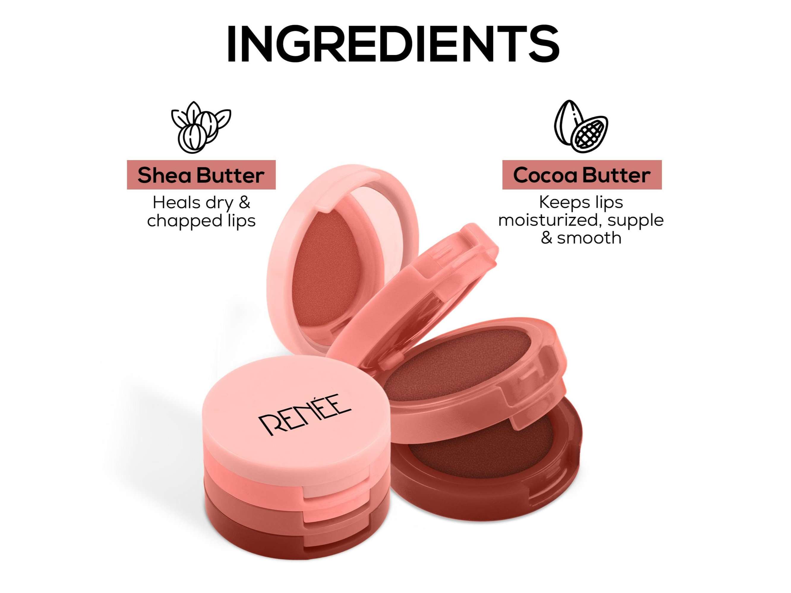 RENEE Glam Stack 3-In-1 Lip & Cheek Tint 4.5gm, 3 Shades in 1, Rich Creamy Natural Seamless Finish, Smooth & Blendable Formula, Travel Friendly, Quick & Easy to Use - Nude view 2