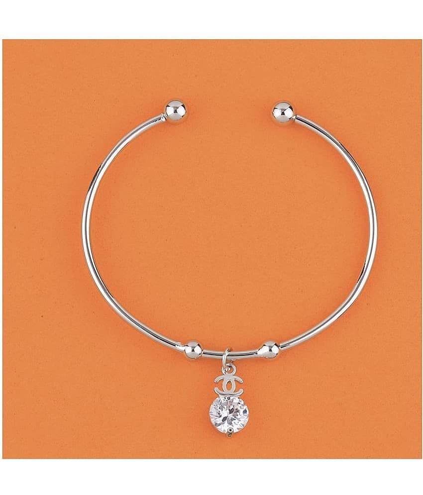 SILVER SHINE Charm Stylish Look Adjustable Bracelet With Diamond For Women Girls view 2