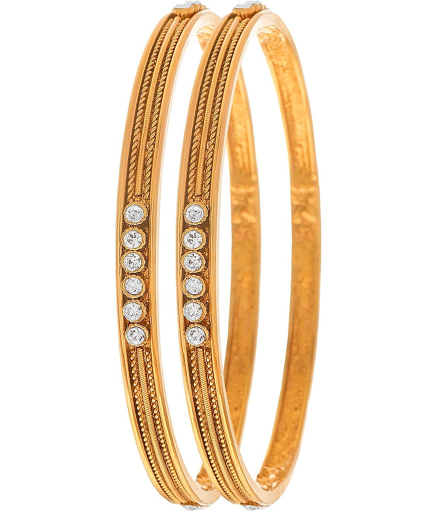 JFL - Jewellery For Less Gold Bangle Set ( Pack of 2 ) view 2
