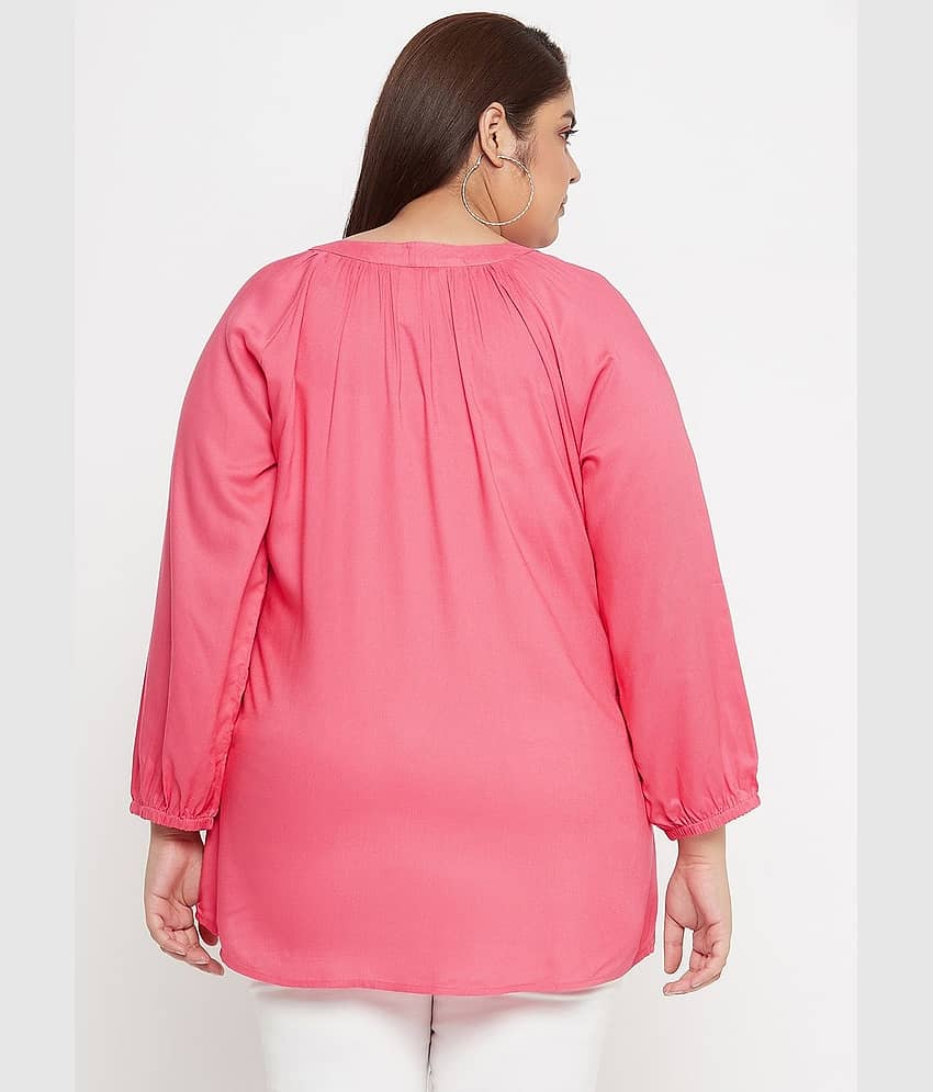 VINAAN Women's Rayon Tunic ( Pink ) view 2