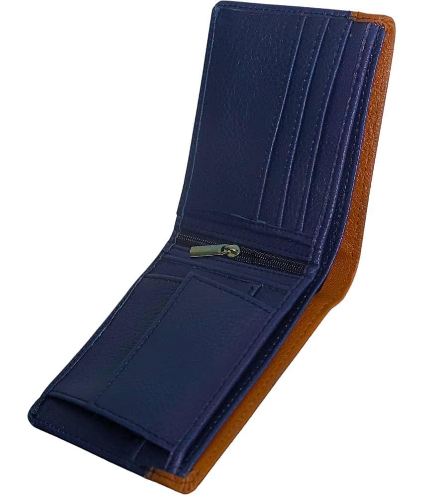 STRONG HORNS PU Striped Men's Regular Wallet With 7 Slots For Card ( Blue , Pack of 1 ) view 2