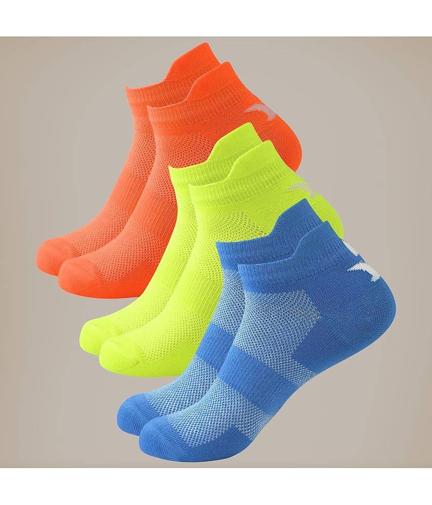 Brucella Blended Men's Self Design Multicolor Ankle Length Socks ( Pack of 3 )