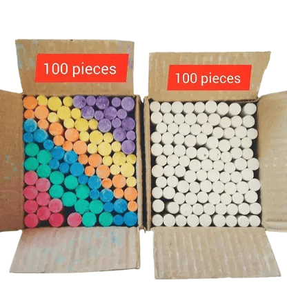 Rainbow Chalk Sticks - Vibrant Colors for Art & Fun - 100 pices view 2