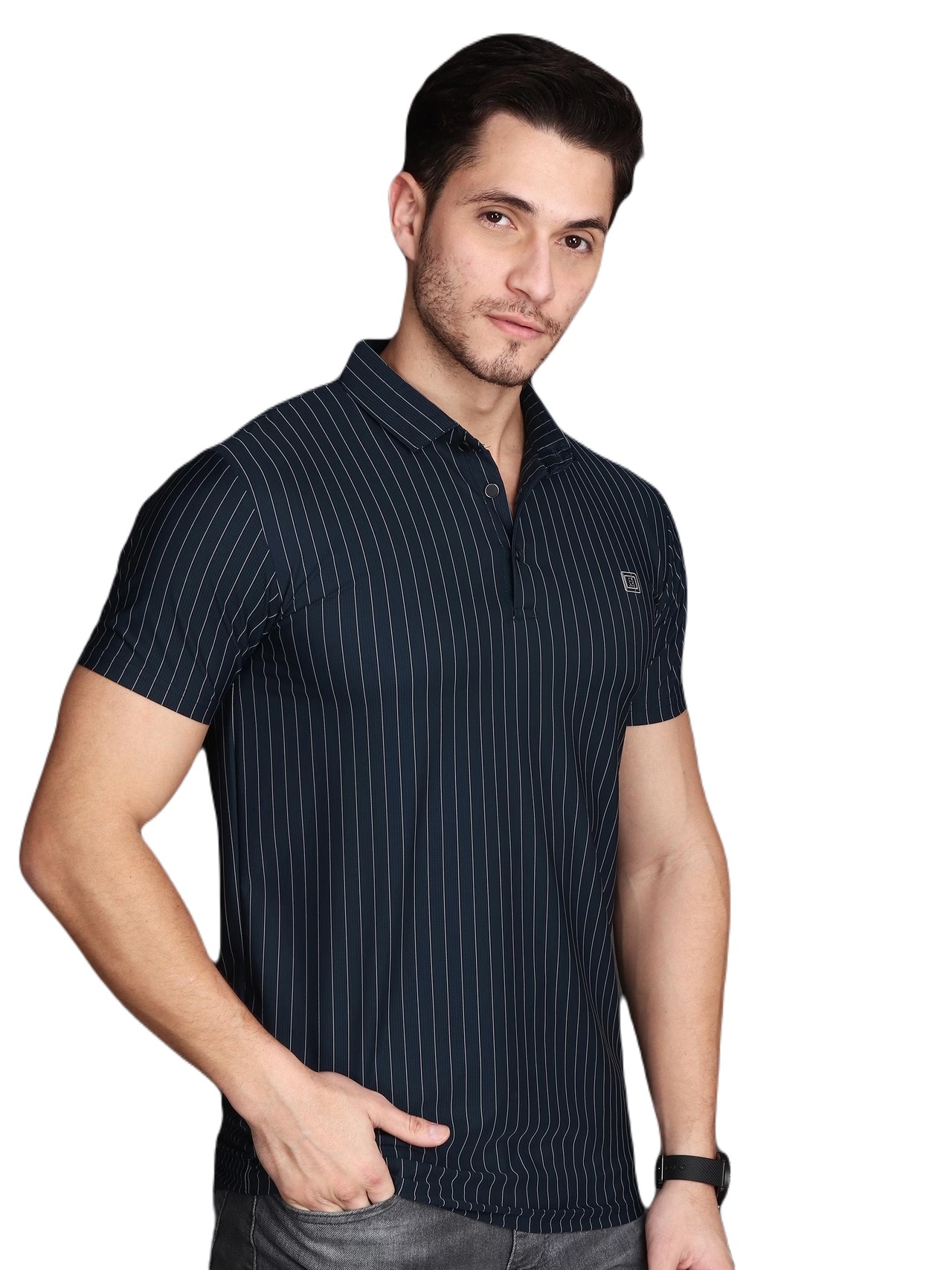Albion Mens Jaini Blue T-Shirt view 2