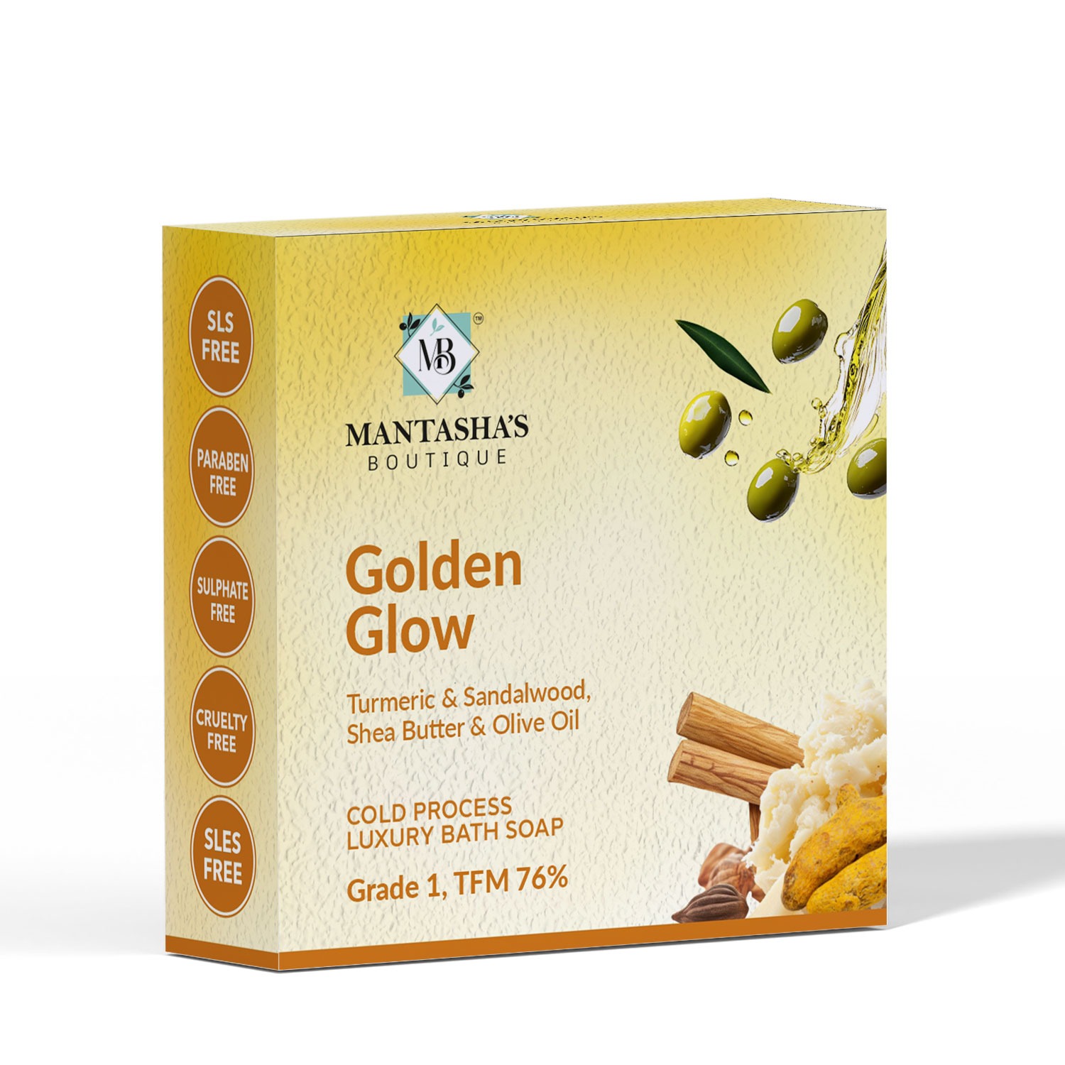GOLDEN GLOW TURMERIC & SANDALWOOD Soap | Pack of 3