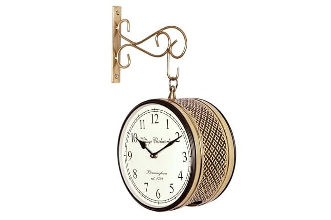 Nikhil Art Wood Numeric Number Wall Analog Clock Antique Hand Painted Clock For Bedroom Living Room Home And Office view 2