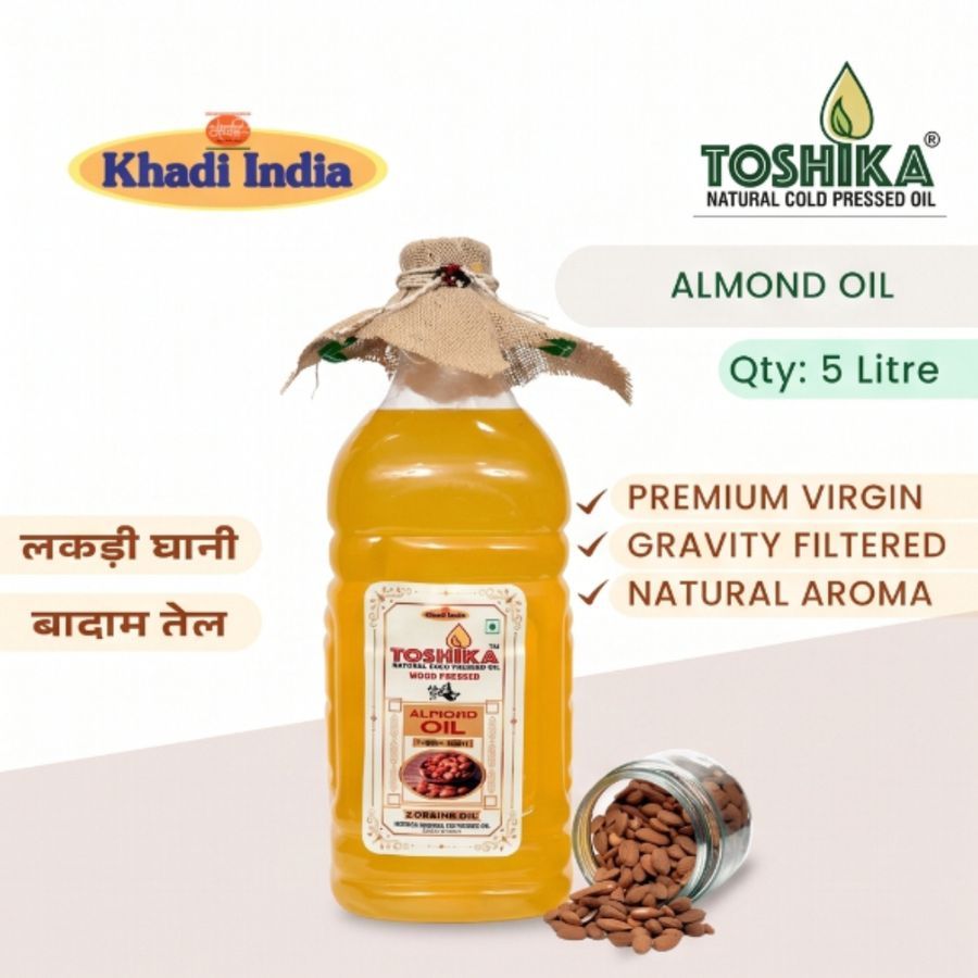 Toshika Wood Pressed Almond Oil (5 Litres) - 5 L - One plastic bottle
