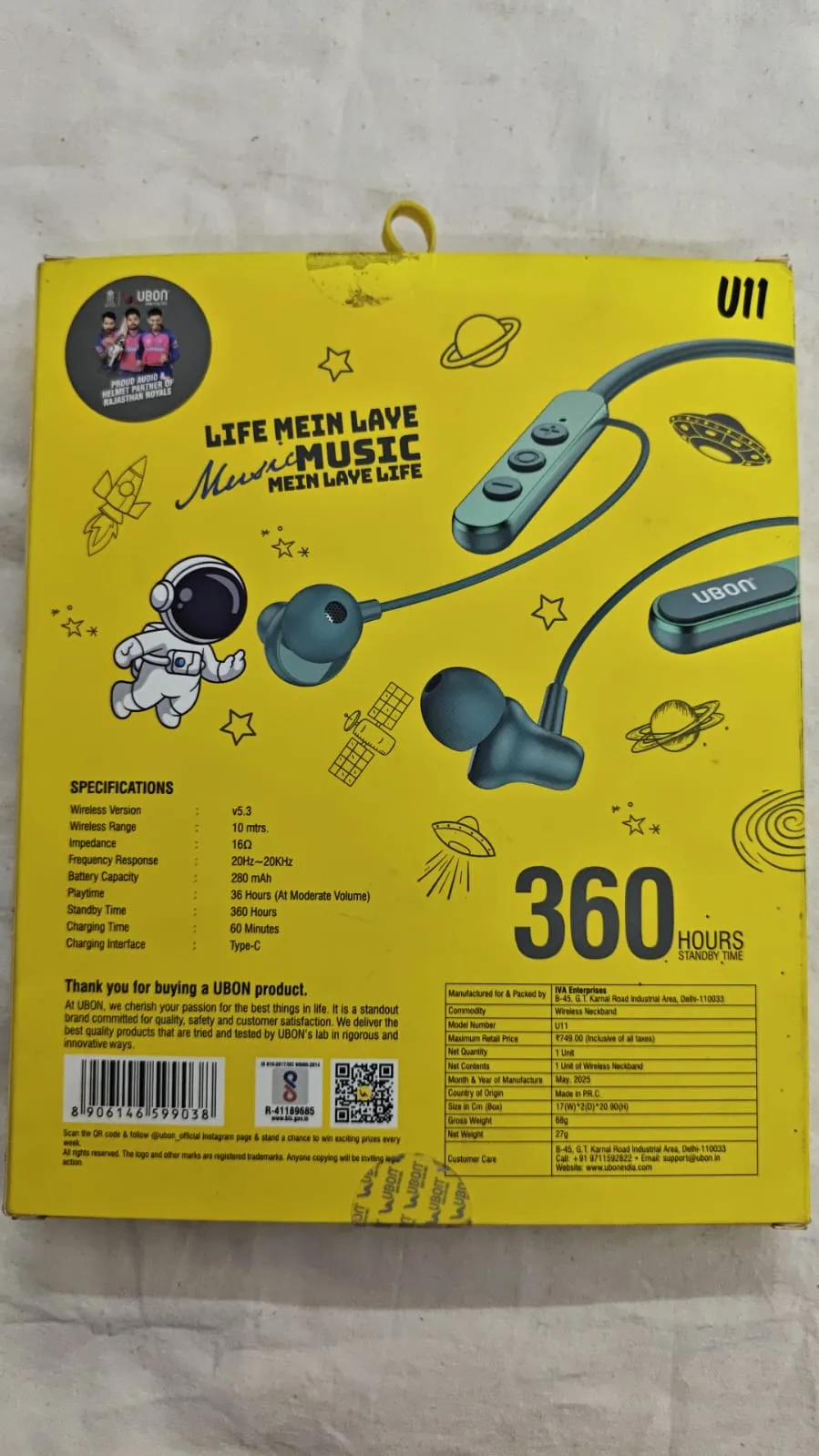 UBON UFO Series neckband view 2