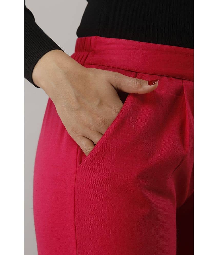 NeshamaKurti - Cream Cotton Regular Women's Casual Pants ( Pack of 1 ) view 2