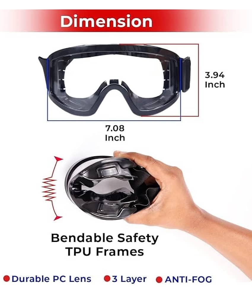 MANDEV Anti-Fogg Transparent Riding Goggles ( Pack of 1 ) view 2