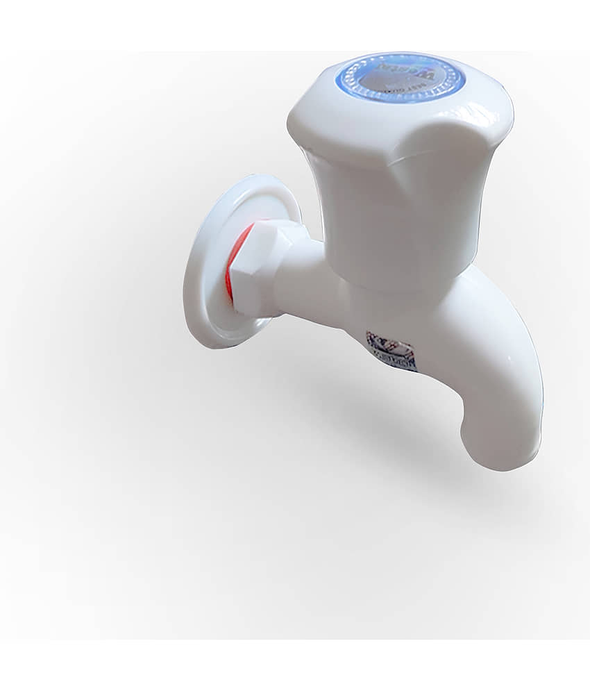White PVC Plastic Bibcock/Water Tap for Kitchen,Wash Basins,Bathroom Plastic (ABS) Bathroom Tap (Bib Cock) view 2