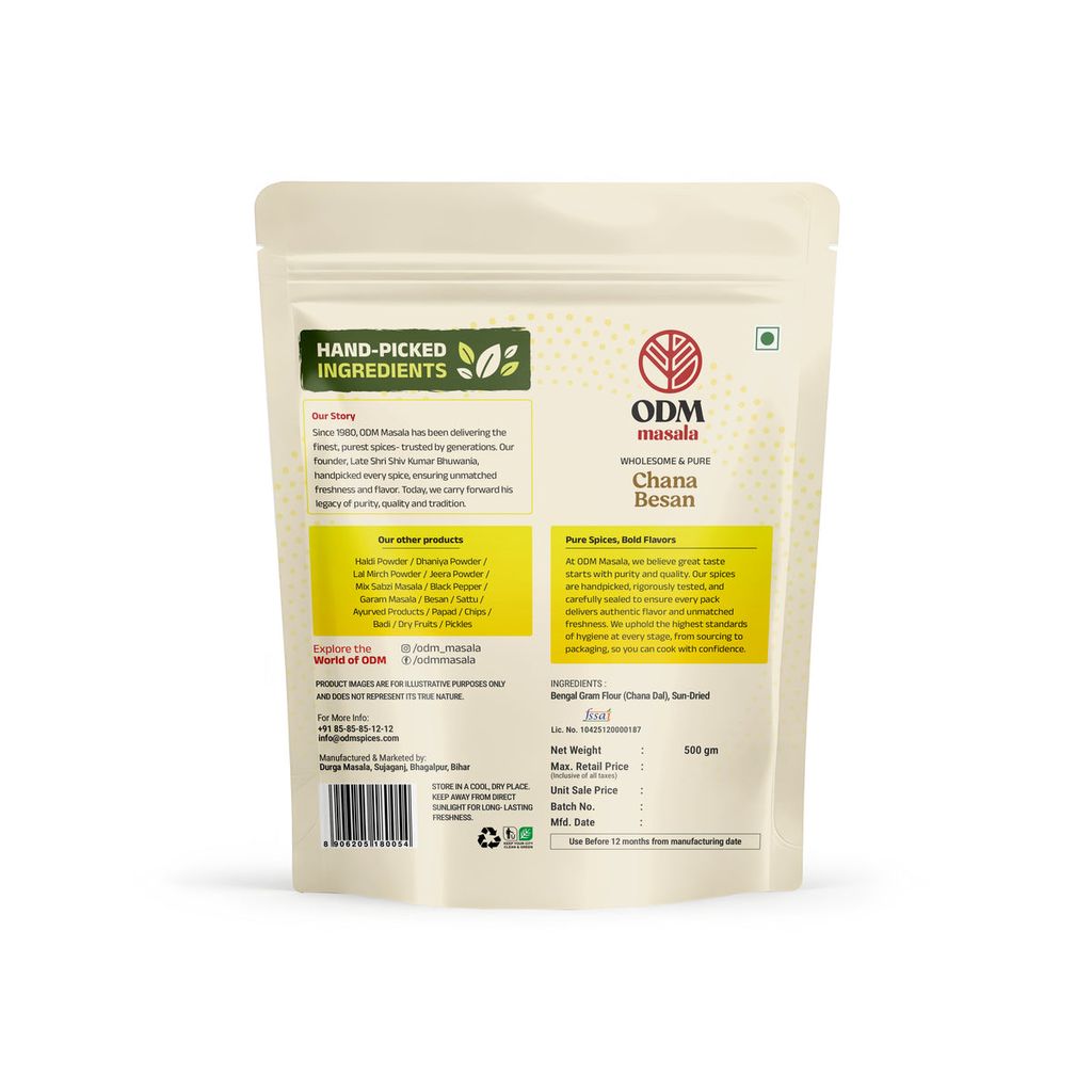 ODM Masala Chana Besan (Gram Flour) - Fine Flour for Pakora Cheela view 2