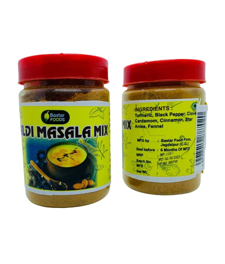 Bastar Food Golden Spice Ayurvedic Blend Pure Haldi Masala Mix | Hadli Masala Powder | Turmeric Chai Masala for Healthy and Happy Life | Non-GMO Gluten-Free view 2