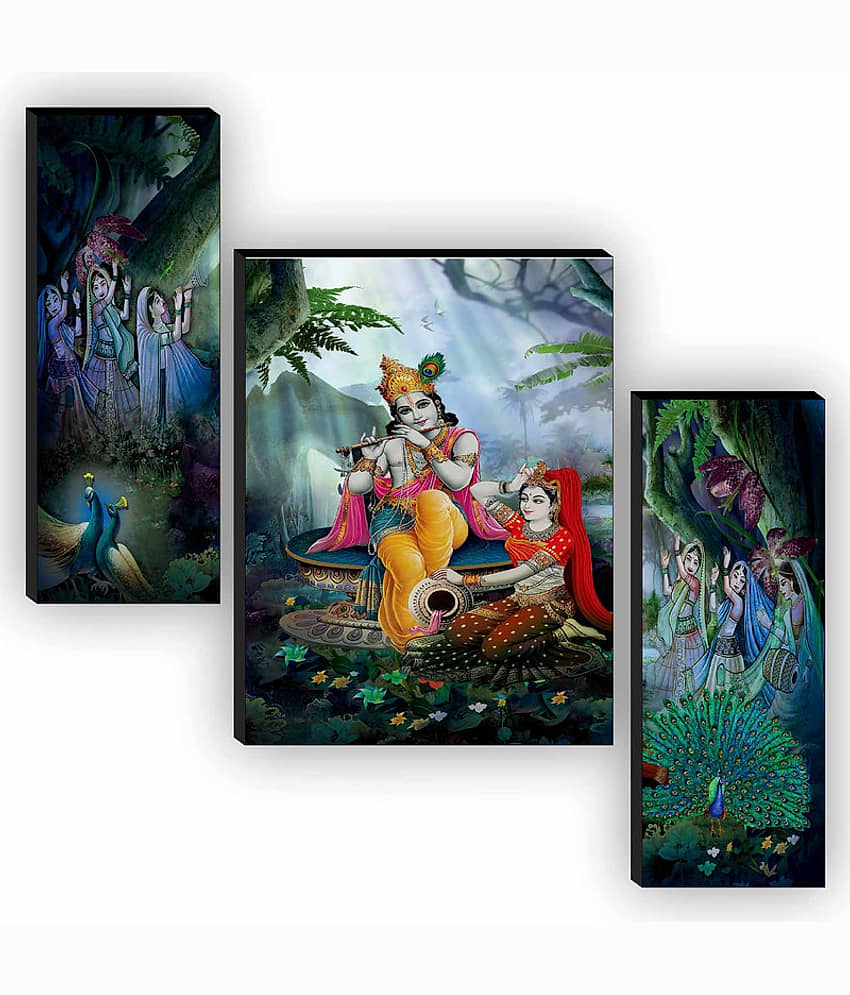 Saf radha krishna religious modern art MDF Painting Without Frame view 2