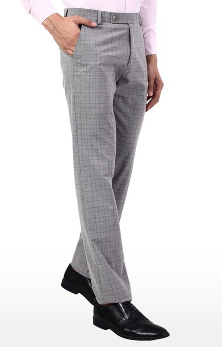 TAHVO Men Grey Formal Trousers view 2