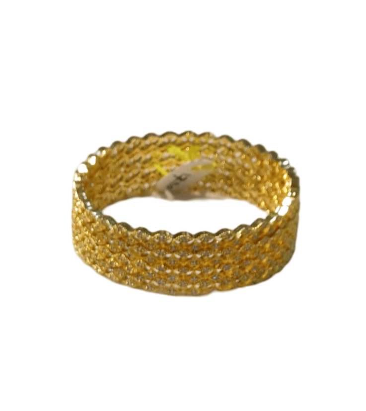 Gold Plated Bangle Set with Cubic Zirconia Stones view 2