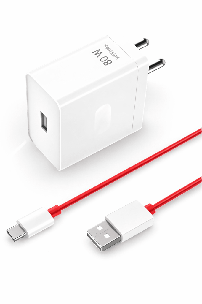 80 W SuperVOOC 9 A Wall Charger for Mobile with Detachable Cable (Compatible For One plus 11/11R/10/10 Pro/9/9 Pro/ 9R/ 8/ 8T/7/Nord/Ce 2,2T, Cable Included) view 2