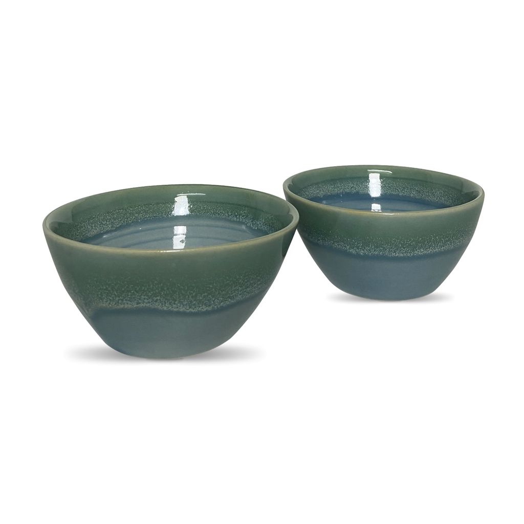 Ceramic Dining Sea Green Hand-Glazed Ceramic Dinner Bowls Set of 4 view 2