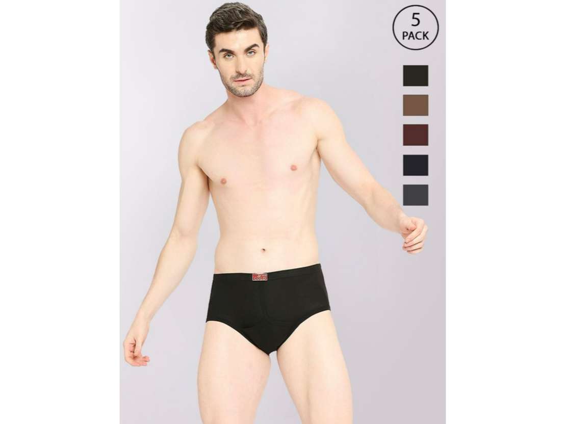 VIP Golds Men's Cotton Briefs-Assorted Colours (Pack of 5) - 90