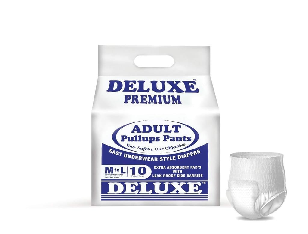 HYGIENIC Deluxe Adult Diapers Pullups Pants (Medium, 65-100 cm) Pack of 2 , 20 Pieces view 2