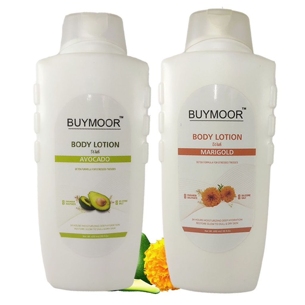 BUYMOOR Avocado & Marigold Deep Nourishing Skin Brightening Body Lotion Men & Women 1300 ML(Pack Of 2). view 2