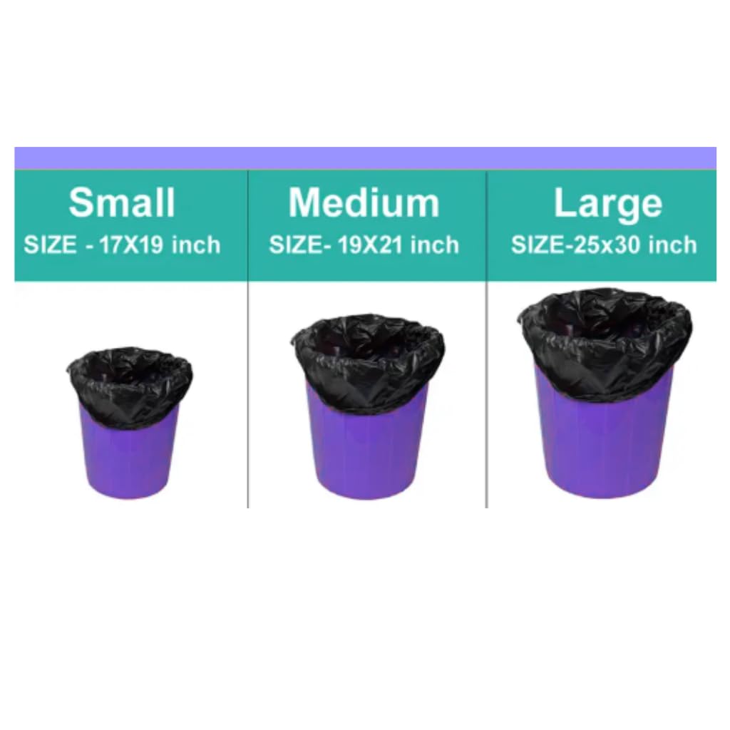 Tot2hom Small Size Garbage Bags 17 x 19 Inches – Black - Pack of 3 Rolls 90 Bags | with Tie-String | Strong Leak-Proof Dustbin Covers for Home, Office, Kitchen, Bathroom, Cafe's, Clinics, Parlours view 2