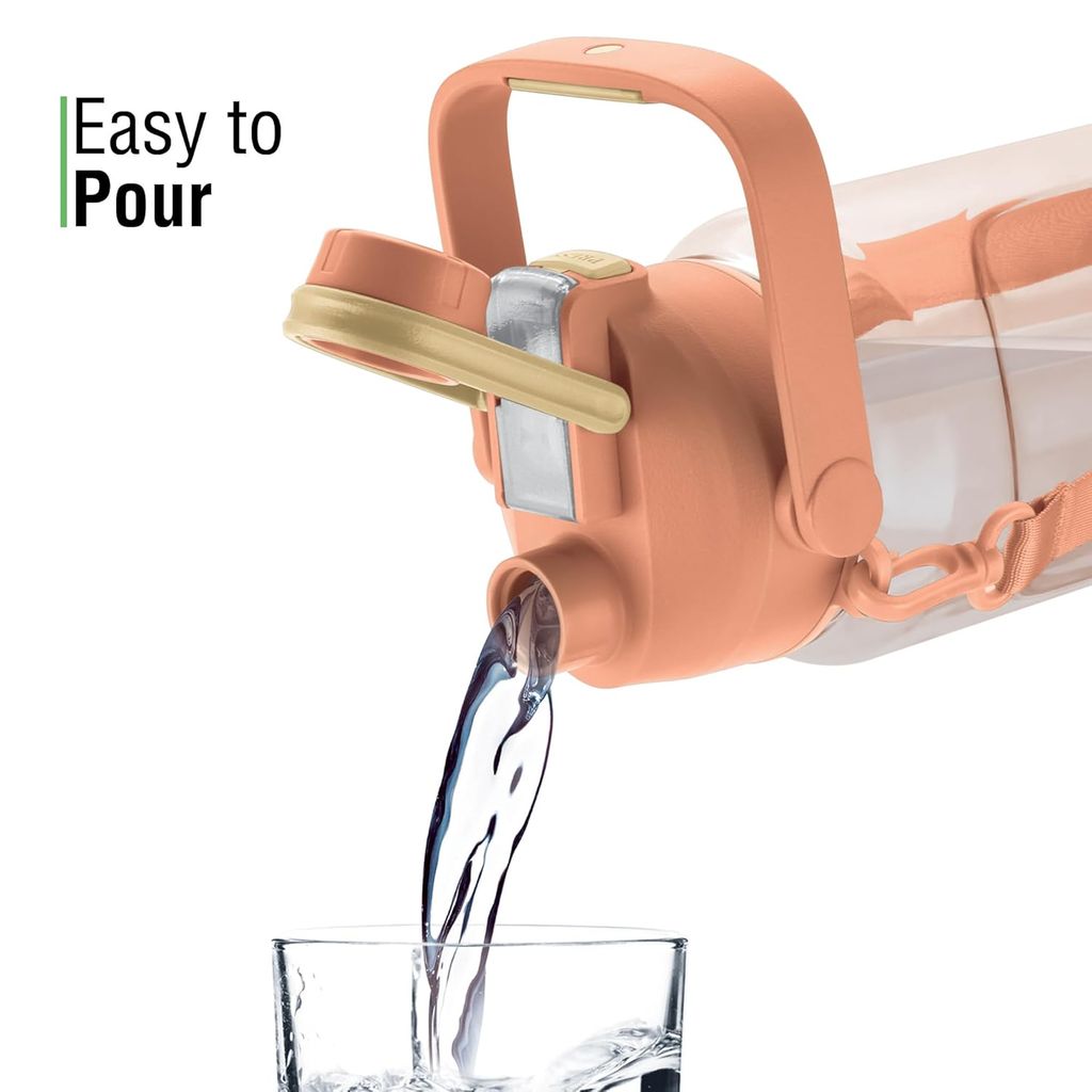 MILTON Eros 1000, 2-in-1 Sip or Gulp Lid Water Bottle 960ml | Unbreakable - Crystal Clear Plastic | Leak-Proof & BPA-Free, One-Click Open | Ideal for School, Office, Gym & Travel Use view 2