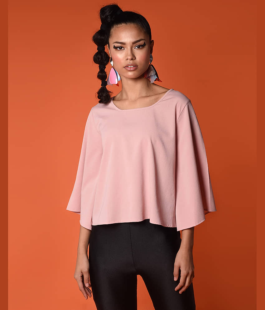 Chimpaaanzee Women's Polyester Regular Top ( Pink ) view 2