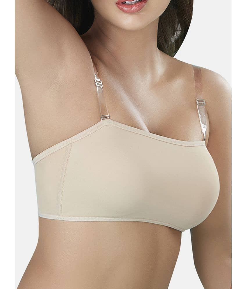 Sonari Nylon Removable Padding Women's Tube Bra ( Beige ) prettycatskin view 2