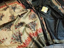 Pure Tussar Ghicha Printed Silk Saree view 2