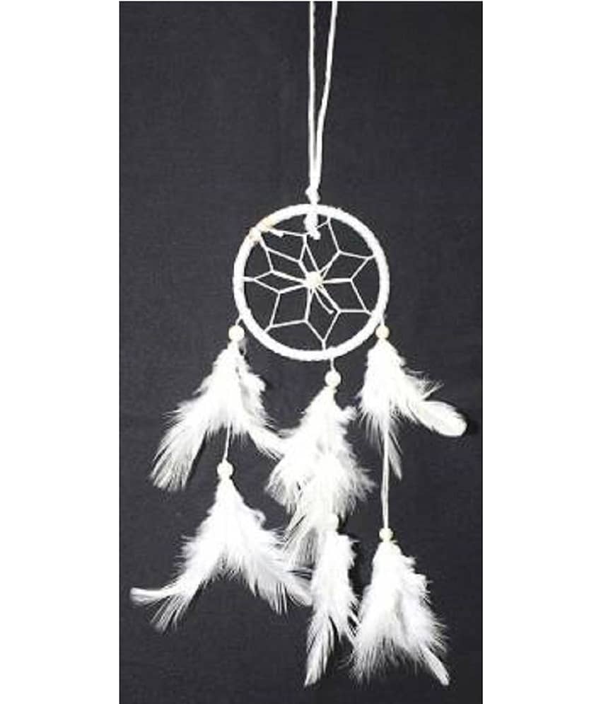 new lucky Feather White Dream Catcher - Pack of 1 ( 24 X 6 cms ) view 2