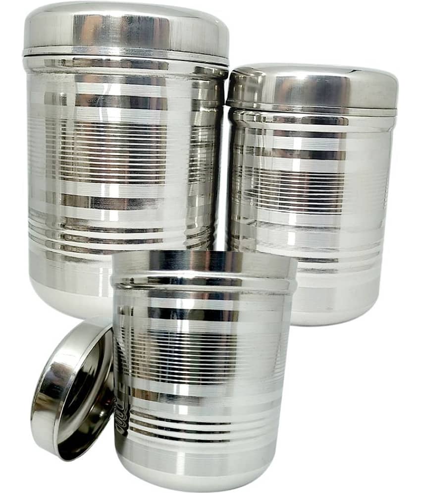 bartan hub Steel Container set Steel Tea/Coffee/Sugar Container Set of 3 1000 mL