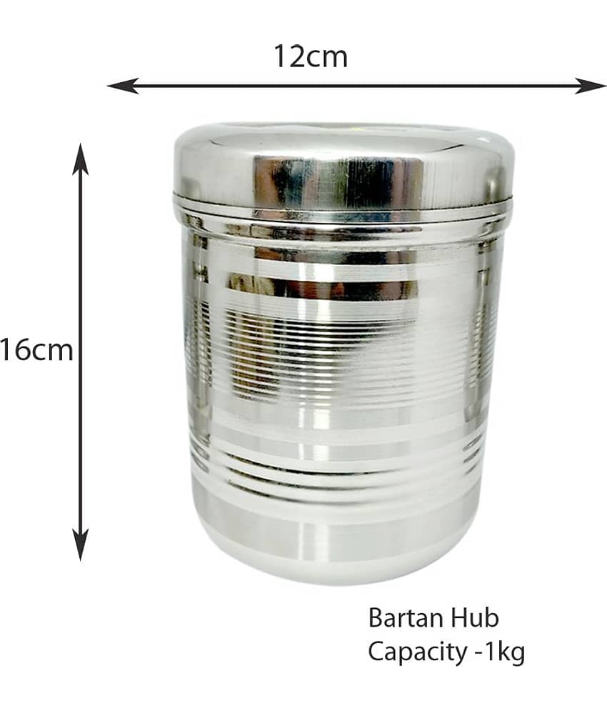 bartan hub Steel Container set Steel Tea/Coffee/Sugar Container Set of 3 1000 mL view 2