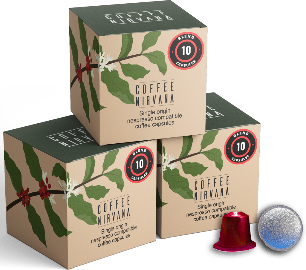 Coffee Nirvana, Blend, Box of 10, Nespresso Compatible Aluminum Capsules
