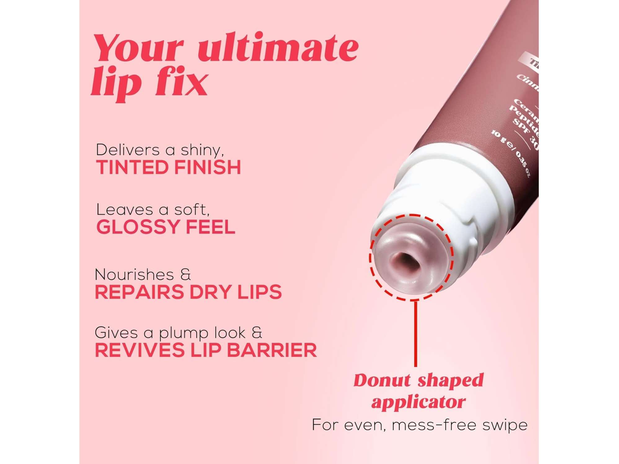 RENEE Juicy Fix Tinted Lip Balm SPF 30- With Glossy Finish For Dry, Flaky Lips - Cinnamon Glaze view 2