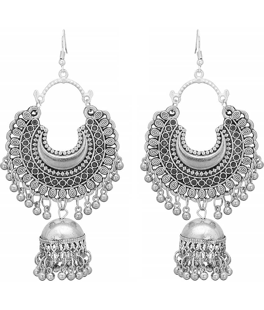 Samridhi DC Silver Jhumki Earrings ( Pack of 3 ) view 2