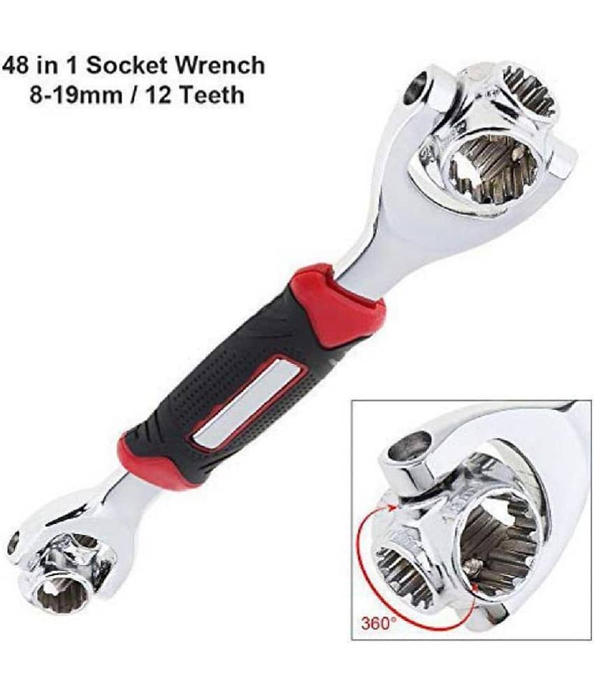 Universal 8 in 1 Multi-functional Socket Tool KIt, Dog Bone Wrench Works with Spline Bolts, Torx, Square Damaged Bolts view 2