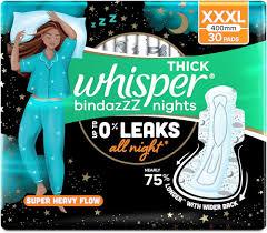 WHISPER BINDAZZZ NIGHT XXL 30PADS