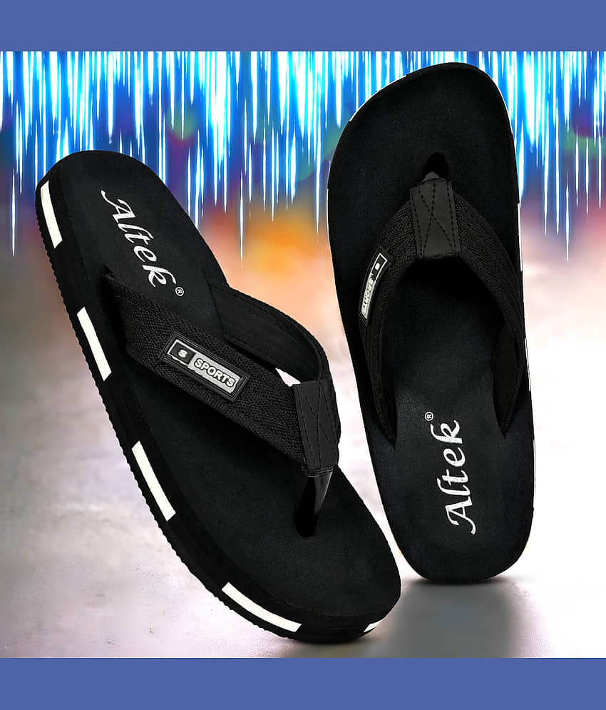 Altek Black Men's Thong Flip Flop view 2